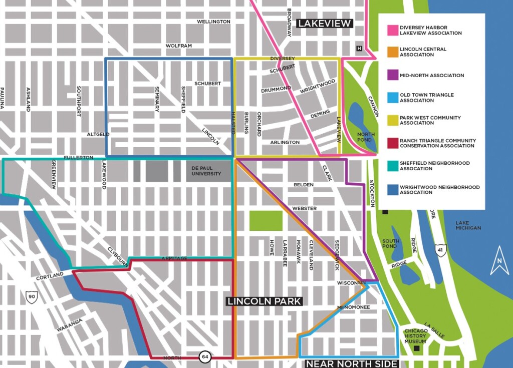 Association Map from Lincoln Park Chamber of Commerce. 